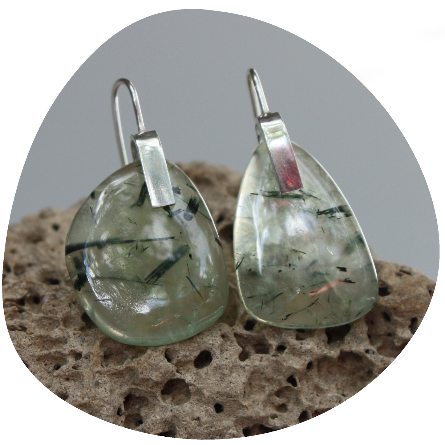Prehnite Drop Earrings