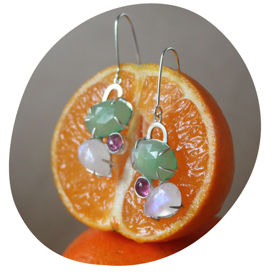 Totem Array Earrings Chrysoprase