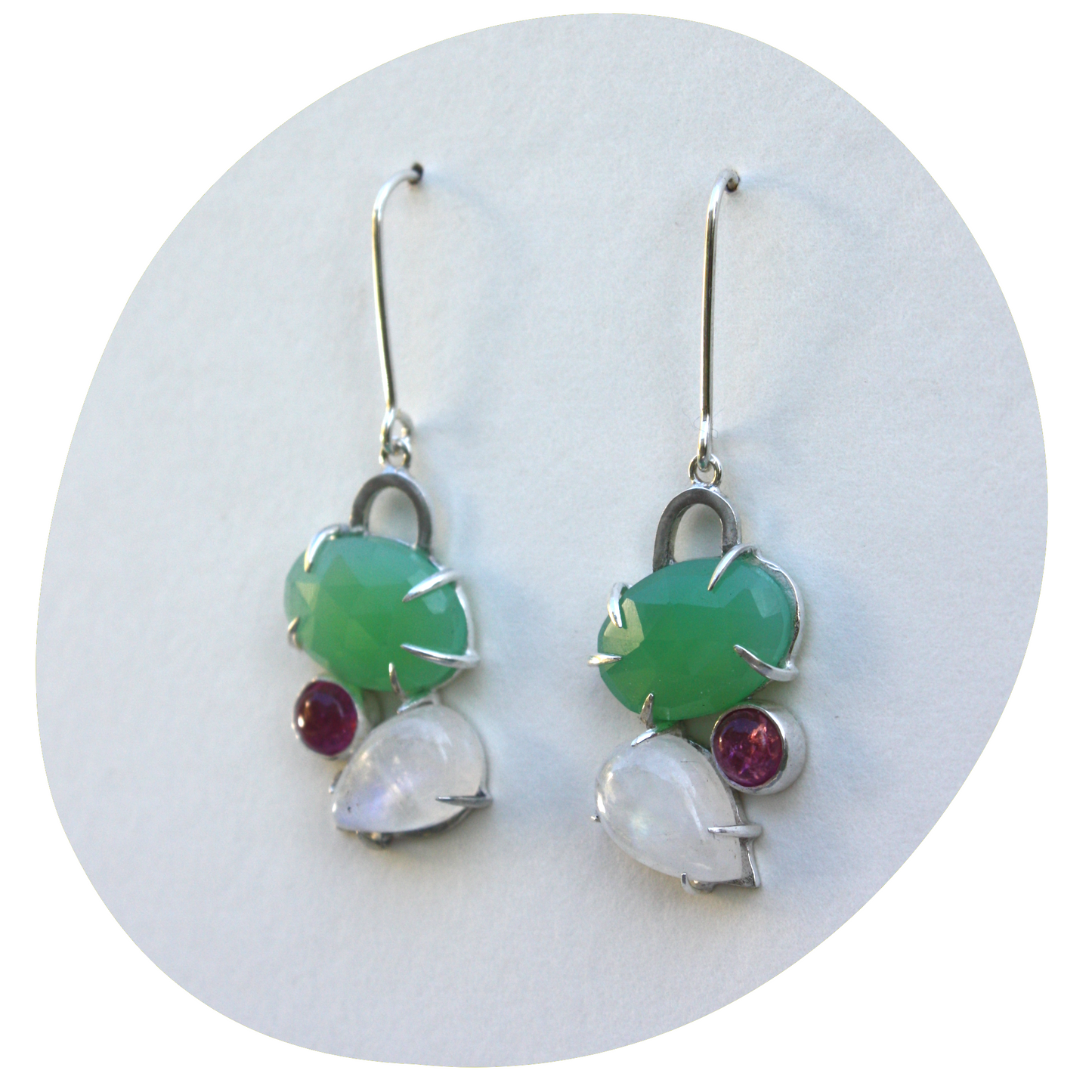 Totem Array Earrings Chrysoprase