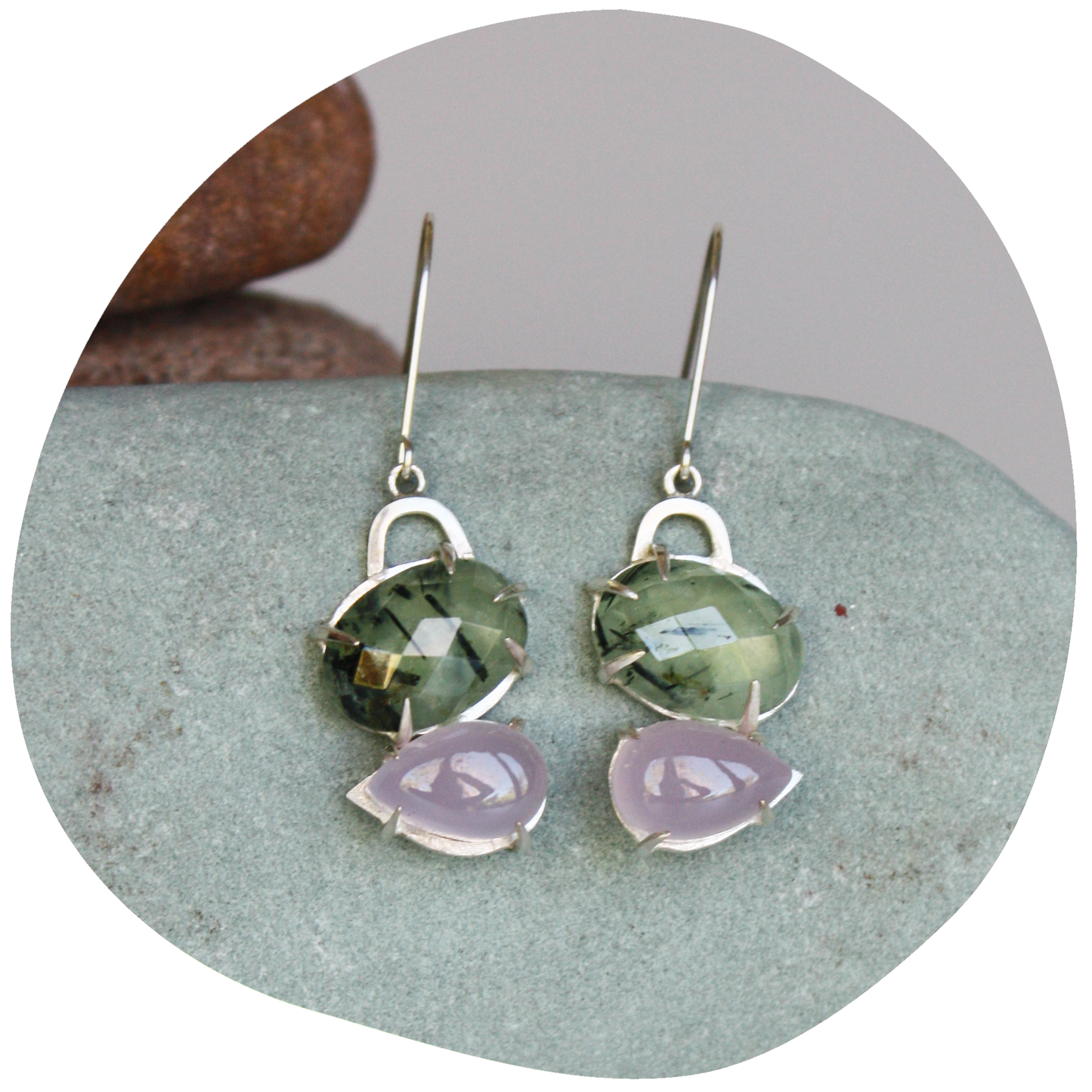 Totem Array Earrings Prehnite