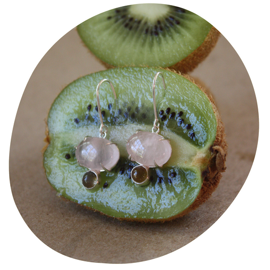 Totem Aura Earrings Rose Quartz
