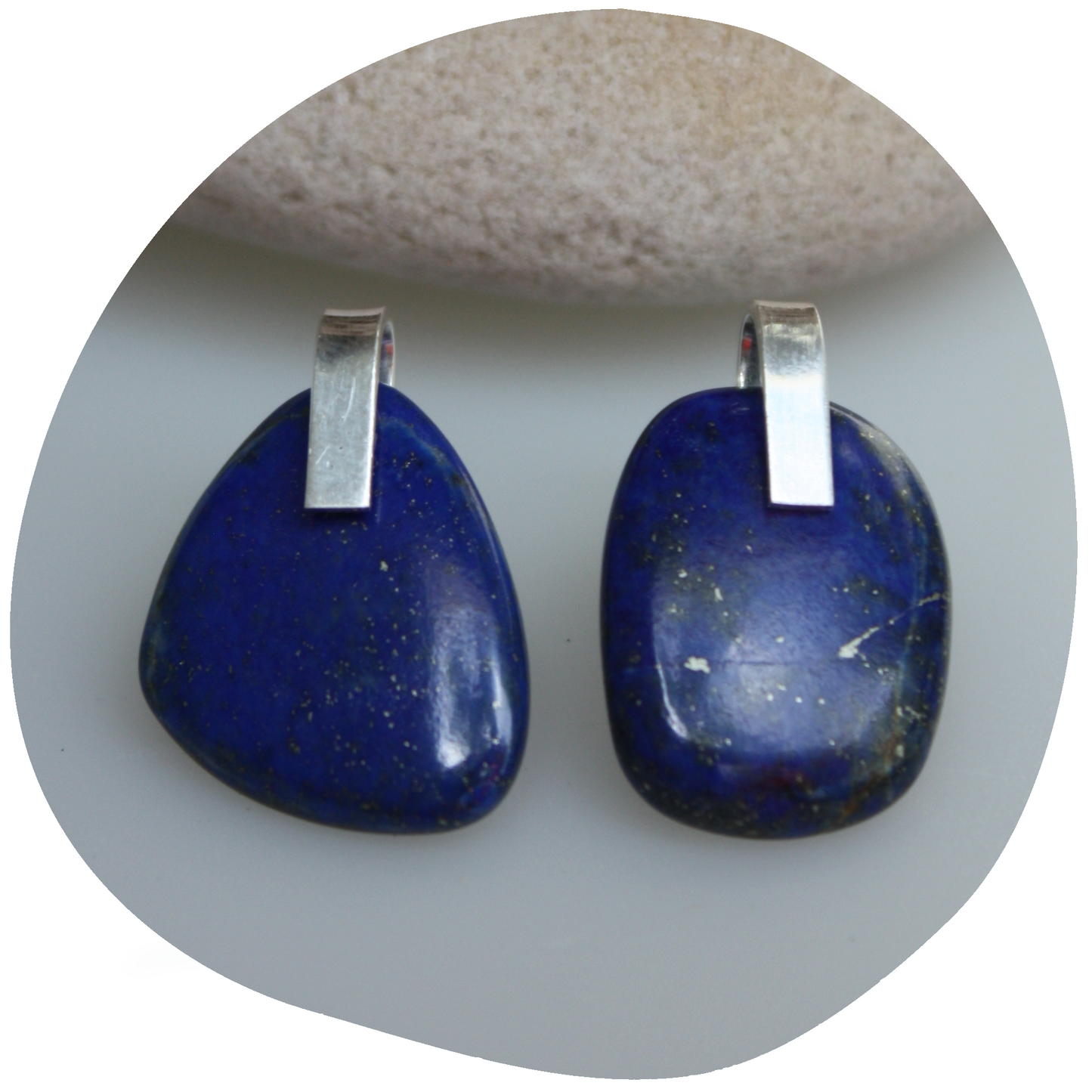 Lapis Lazuli Pebble Stud Earrings