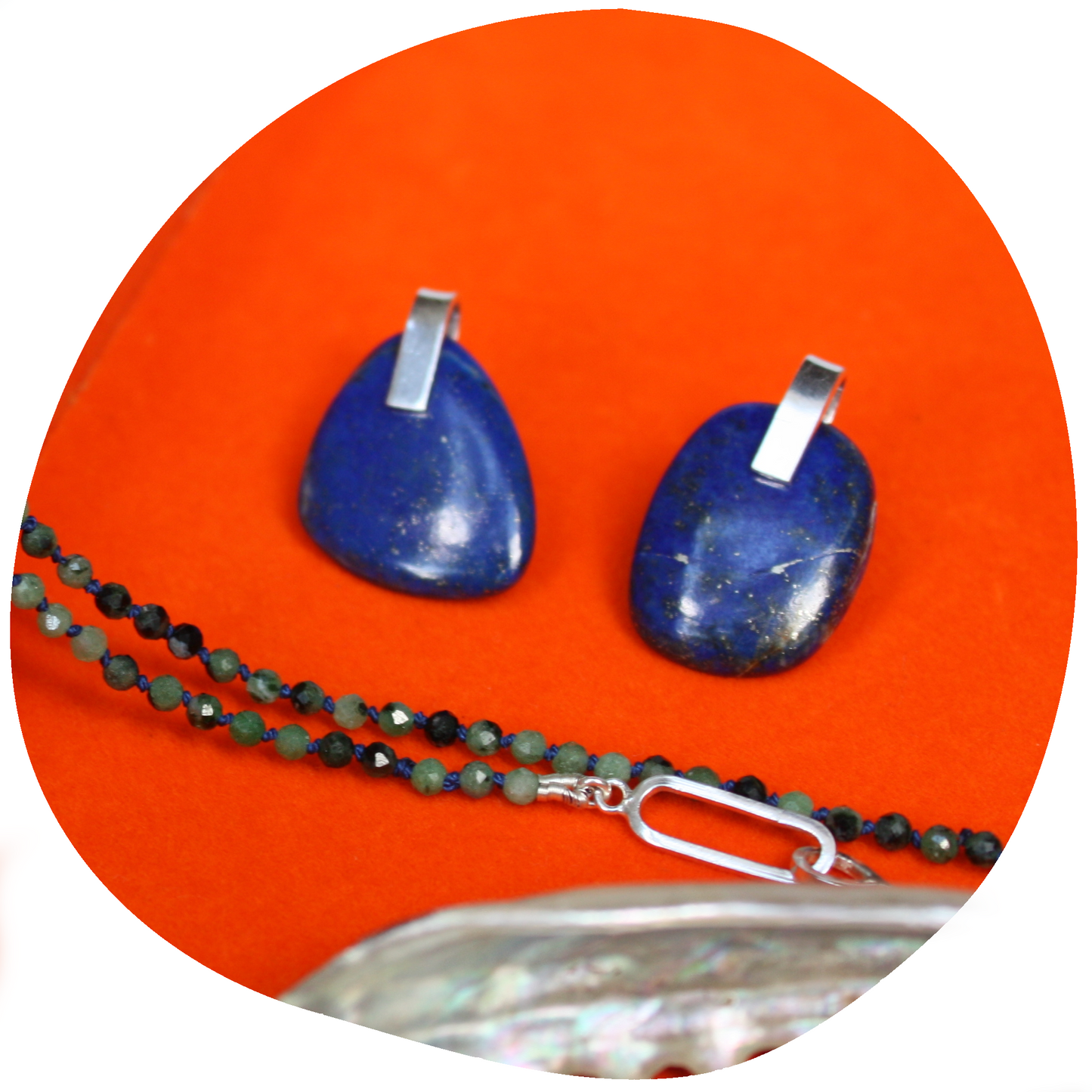 Lapis Lazuli Pebble Stud Earrings