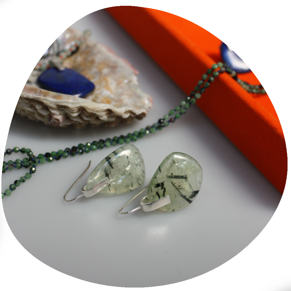 Prehnite Drop Earrings
